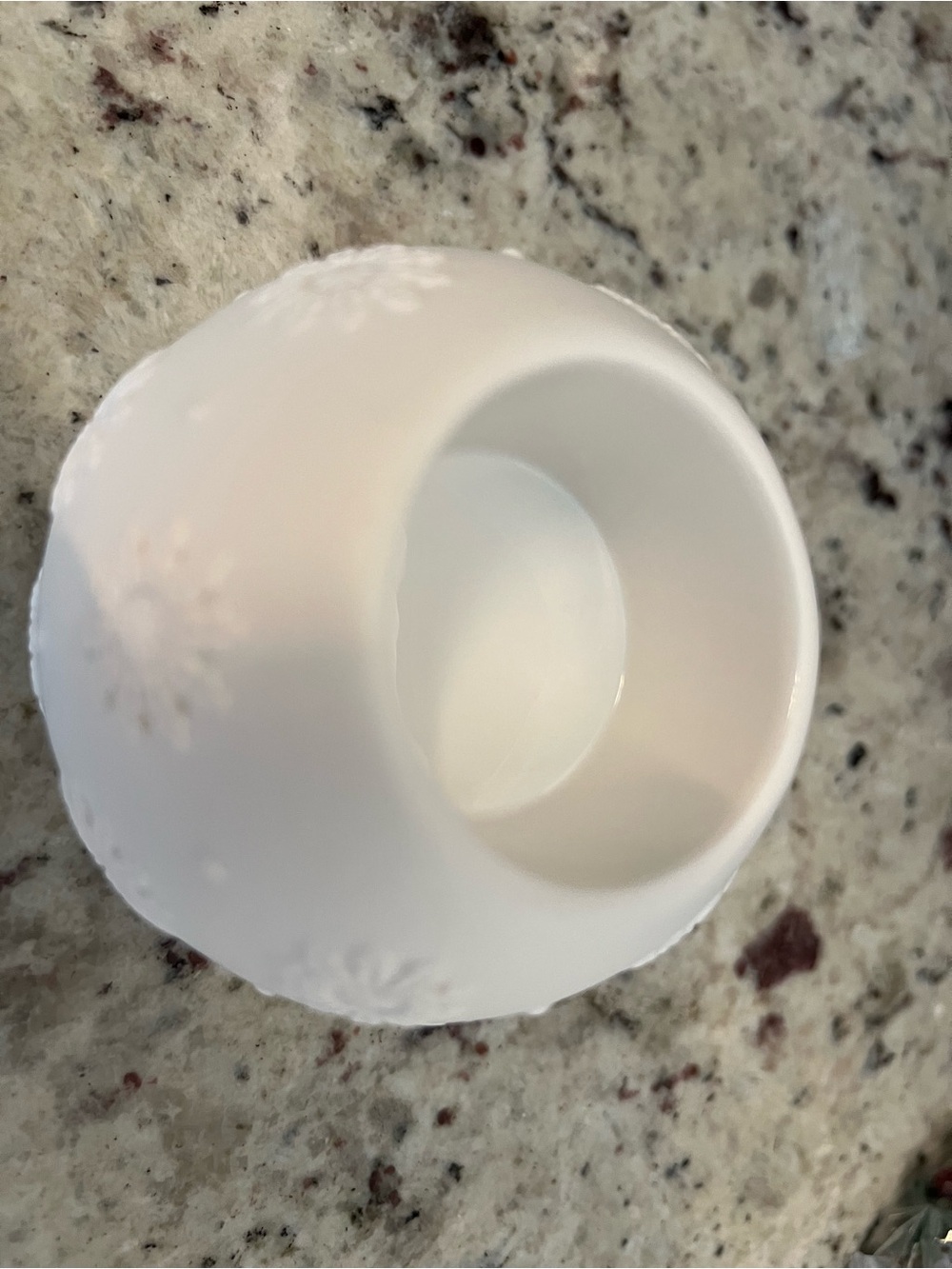 Wedge wood White Embossed Ceramic Votive Candle Holder